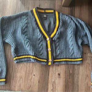 Urban Outfitters Blue Varsity Cardigan Sweater